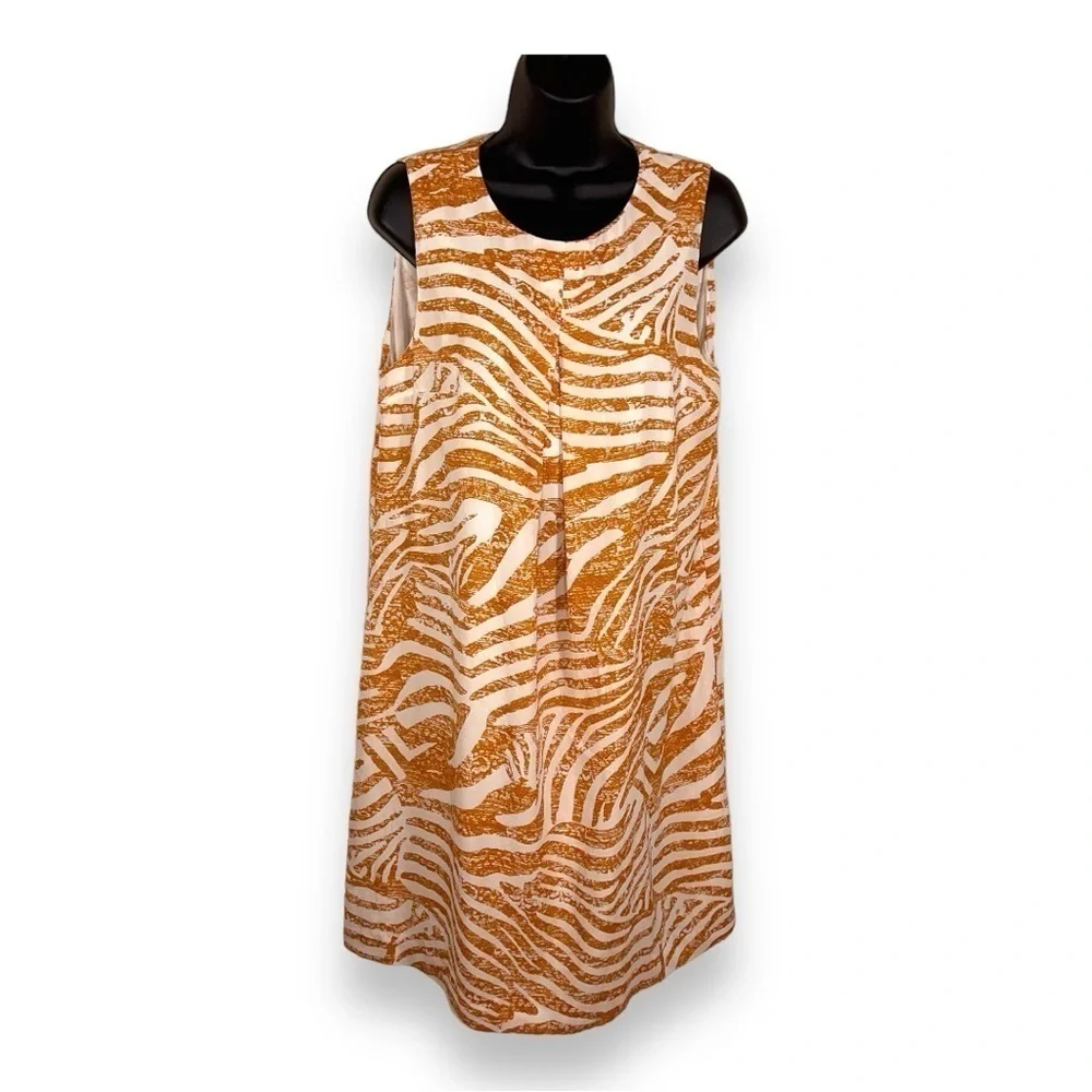 NEW SIZE 12 H&M YELLOW WHITE SLEEVELESS DRESS COLORFUL LINED